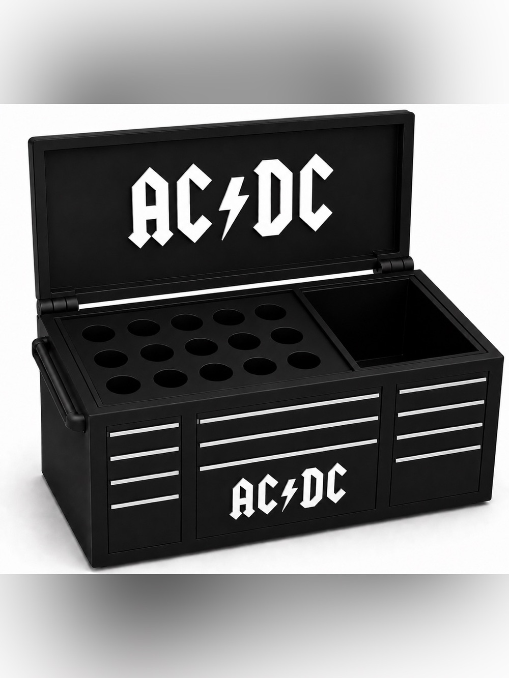 AC/DC Mini Toolbox Pen And Trinket Holder Desk Top Organizer
